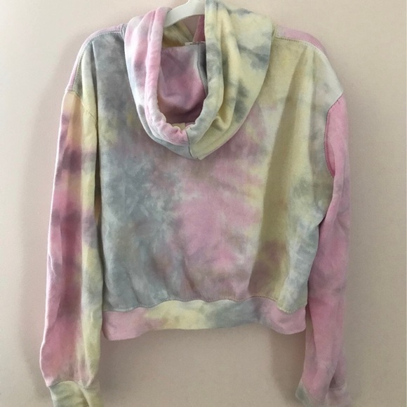 Tie dye pastel cropped hoodie - Picture 2 of 4